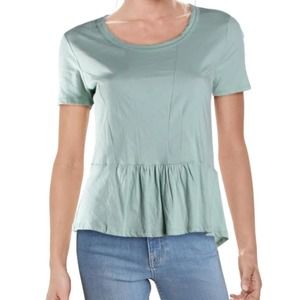 NWT Joe's Jeans Peggy Peplum Ruffled Hem T-shirt - Dusty Blue - XS